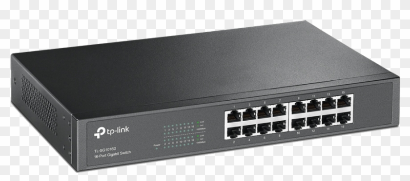 Tp-link Tlsg1016d Desktop Rackmount Switch Front - Tp Link Switch 16 Port Clipart #3137926