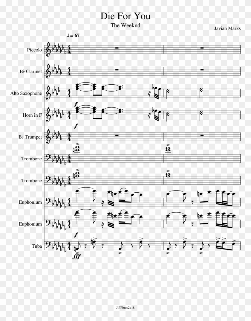 Die For You - Hey Mamma Sunstroke Project Saxophone Sheet Music Clipart