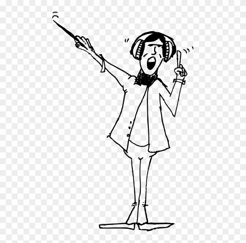 Conductor Drawing Cartoon Animation Musician - Comic Figuren Schwarz Weiß Clipart #3138645
