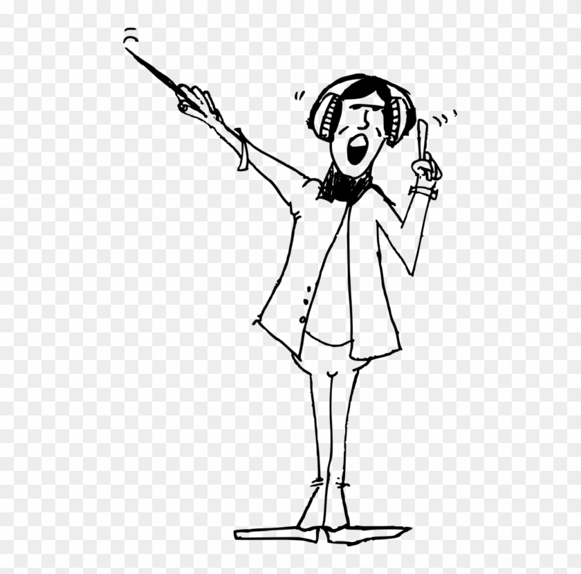 Conductor Drawing Cartoon Animation Musician - Comic Figuren Schwarz Weiß Clipart