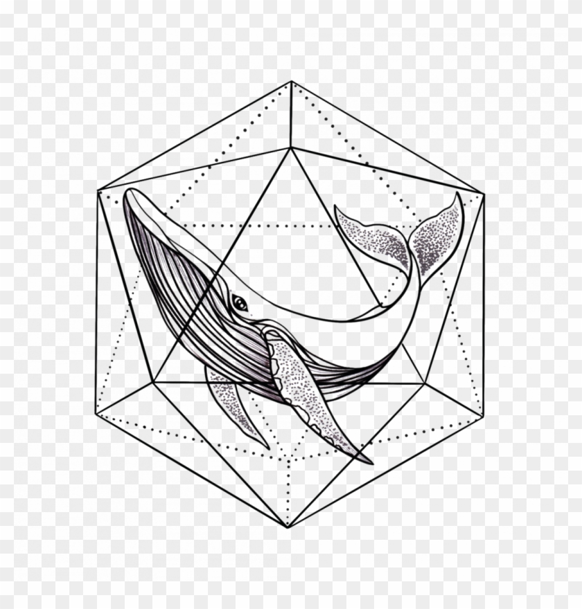 Temporary Tattoo Whale In Geometry - Тату Геометрия Пнг Clipart