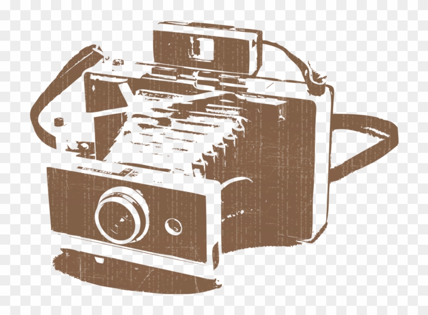 Vintage Camera - Polaroid Camera Stencil Clipart