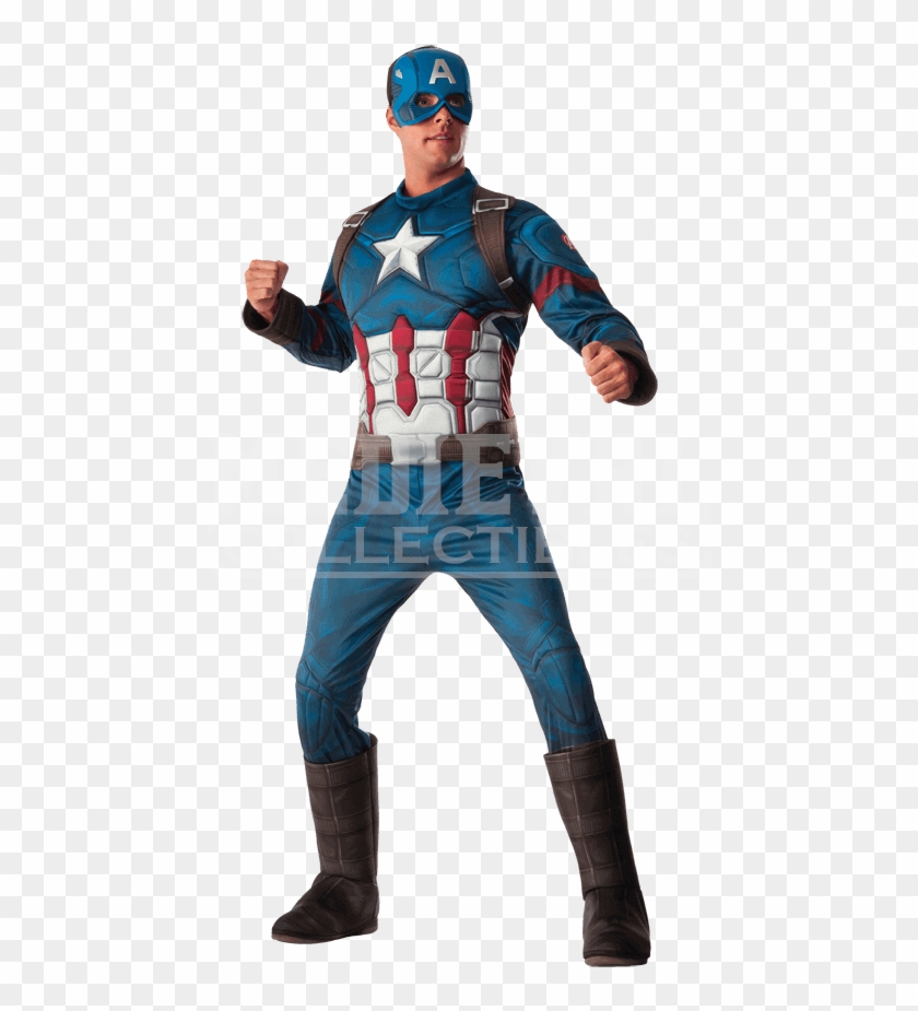 Adult Civil War Deluxe Captain America Costume - Captain America Adult Costume Clipart