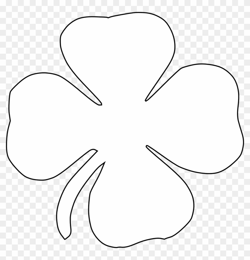 Jetel, Čtyřlístek, Štěstí, Shamrock, Trefoil, Rostlin - Shamrock Clipart Outline - Png Download