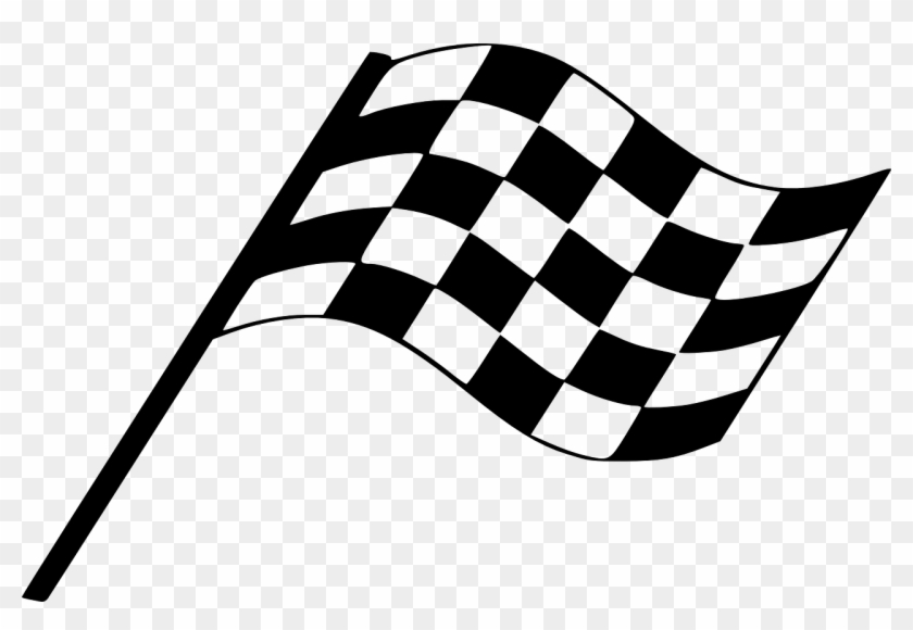 Drag Cars With Flames Clip Art Race Car Birthday, Happy - Checker Flag - Png Download #3140661
