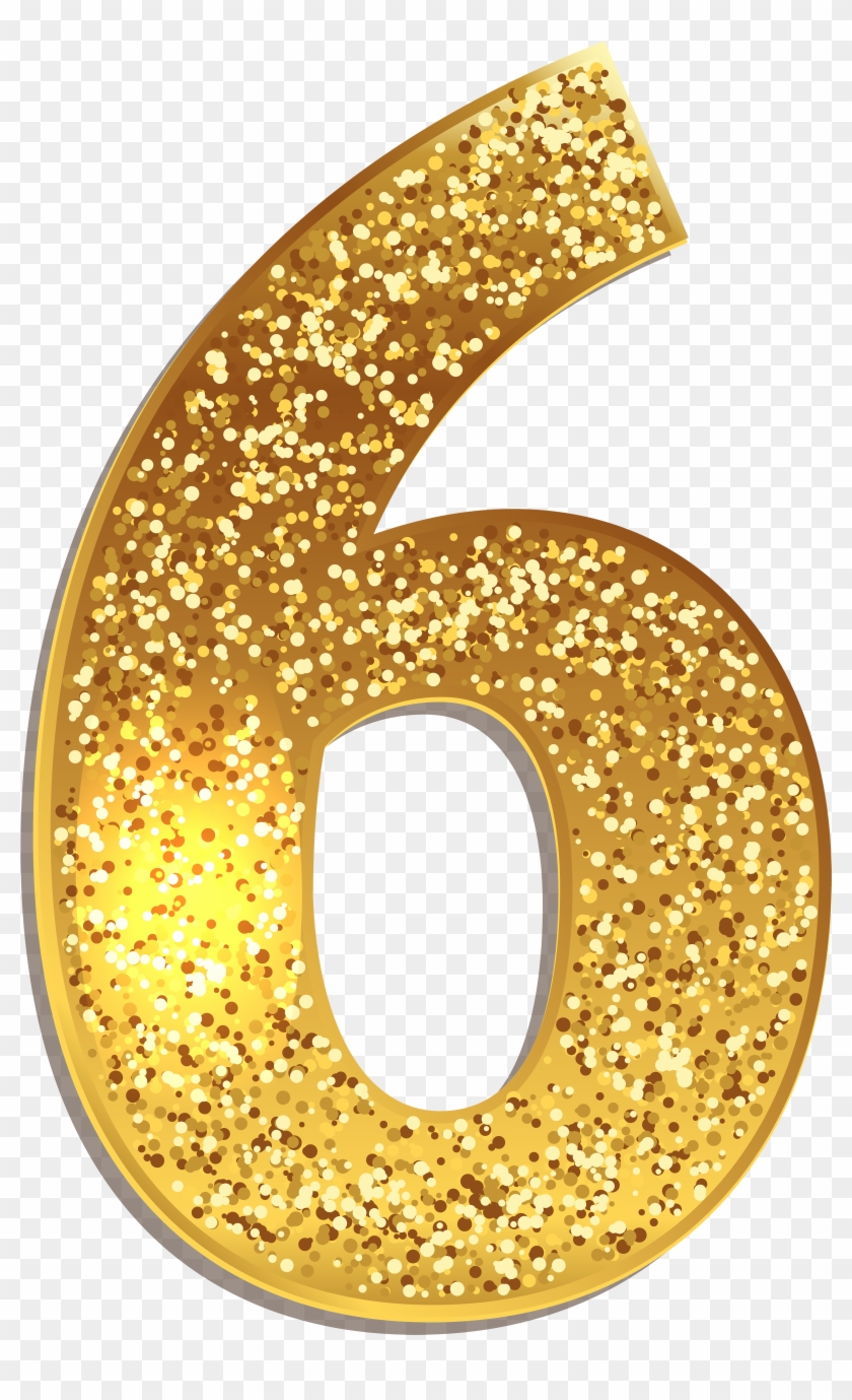 50 Number Gold Glitter Png , Png Download - Gold Glitter Number 6 Clipart #3140799