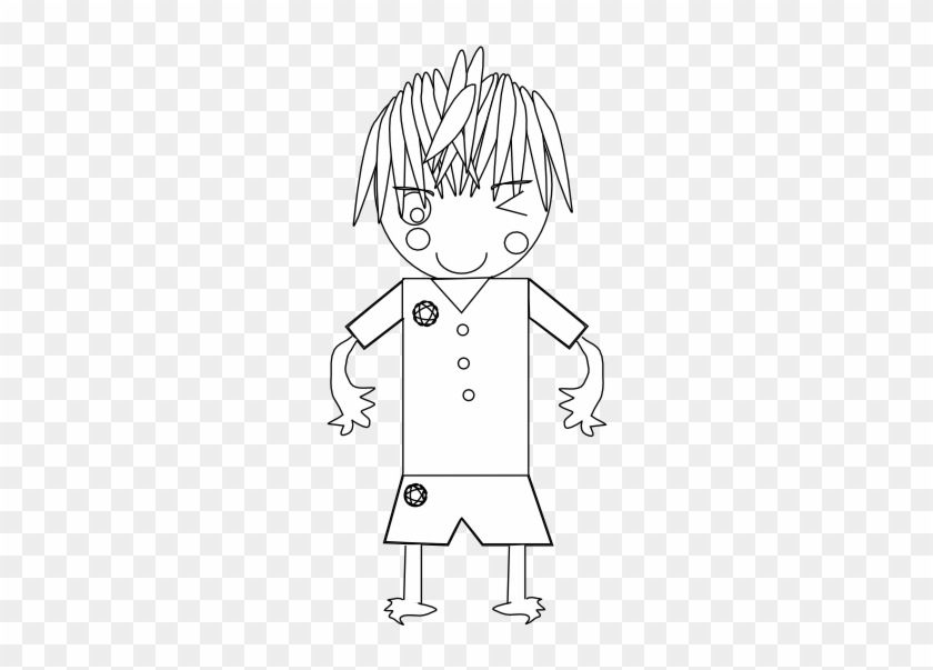 Anime Character Art 58 Black White Line Art 555px - Illustration Clipart