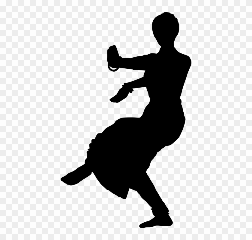 In The Word 'bharatam', When The First Letter 'bha' - Dancer Silhouette Clipart