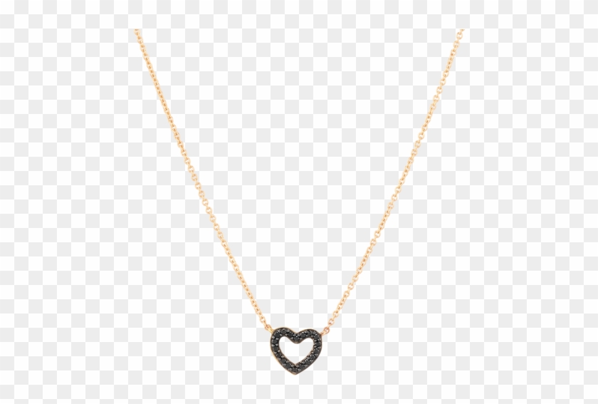Pavé Heart Necklace Black Diamonds - Pendant Clipart