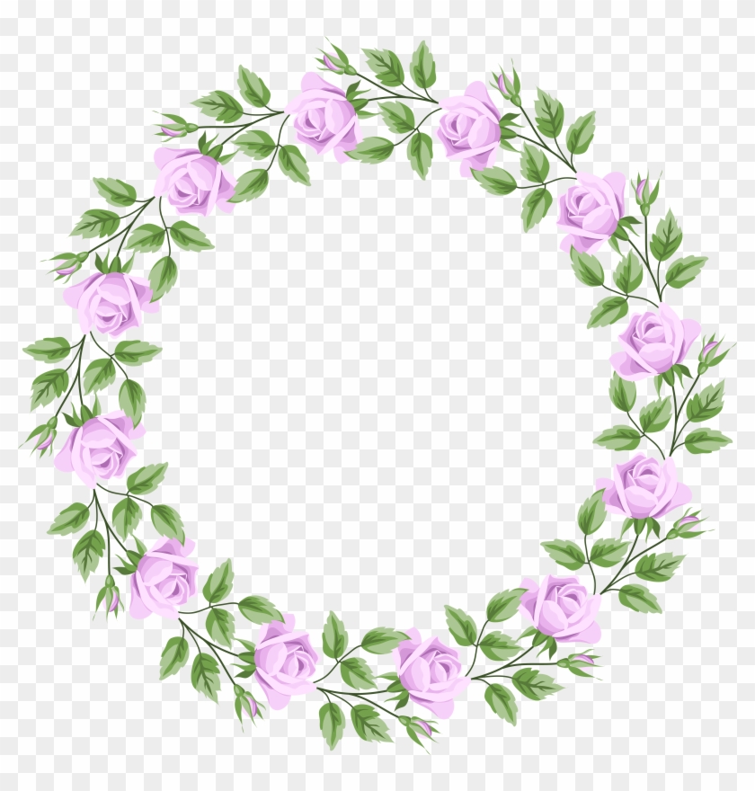 Violet Rose Border Frame Transparent Png Clip Art