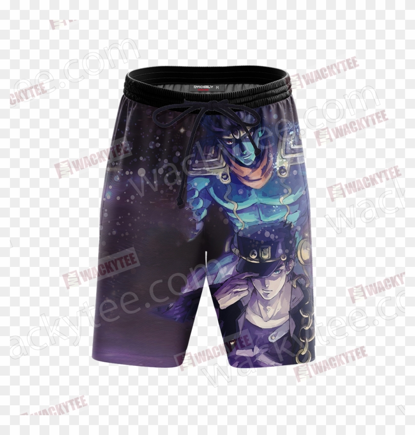 Jojo's Bizarre Adventure Jotaro Kujo And Star Platinum - Board Short Clipart