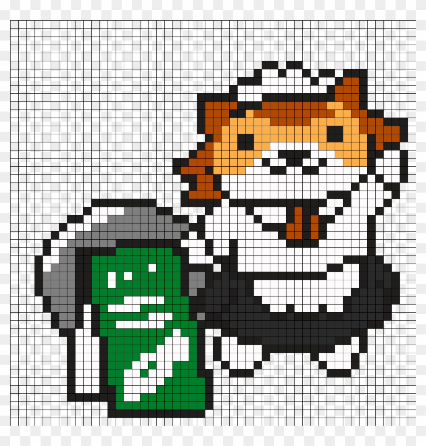 Sassy Fran Neko Atsume Perler Bead Pattern - Neko Atsume Pixel Art Clipart #3144635