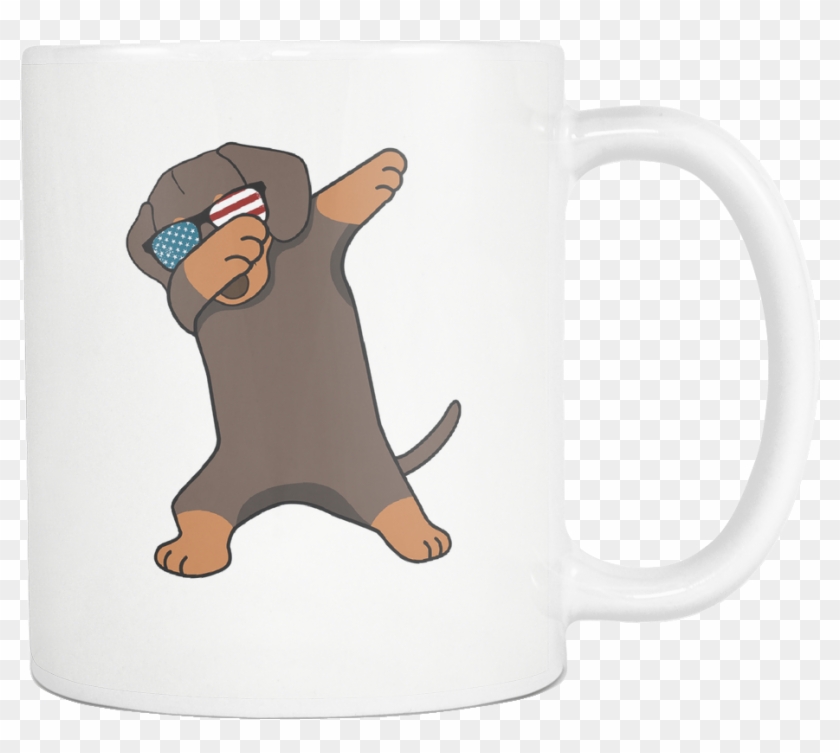 Dabbing Dachshund Dog America Flag , Png Download - Otter Clipart #3144907
