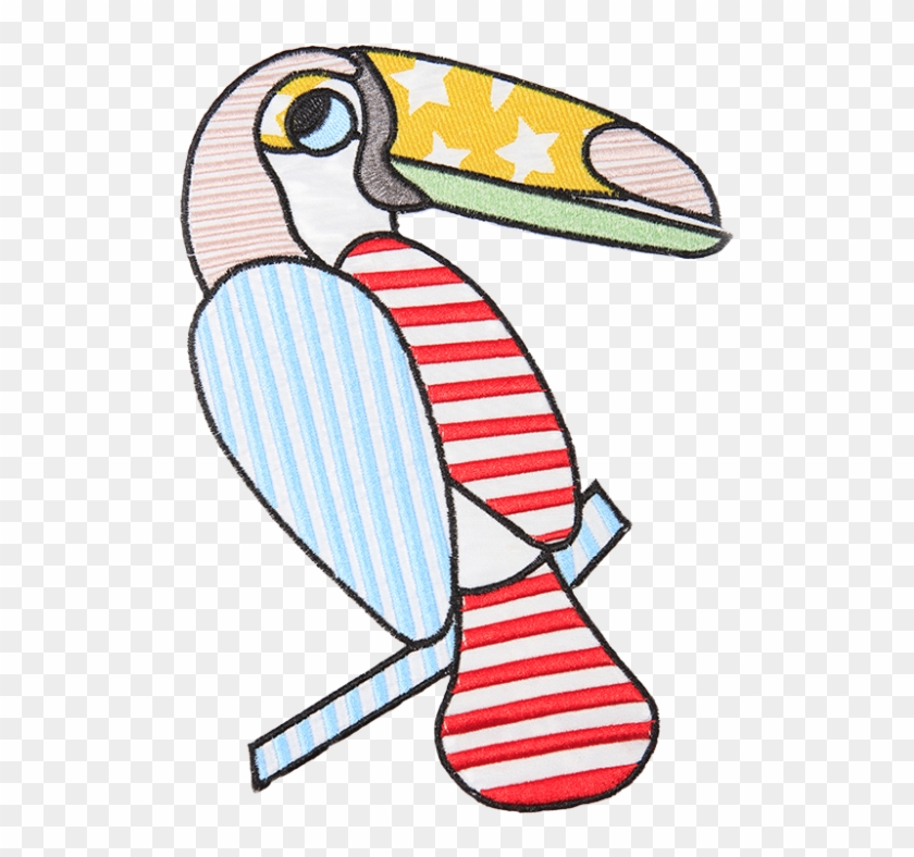 American Flag Toucan Big Applique Clipart