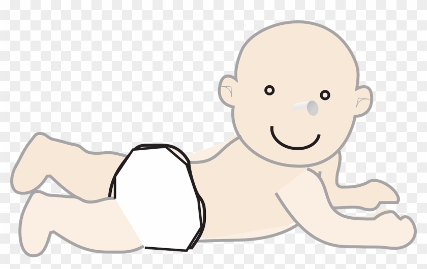 Baby Diaper Cute Child Little Png Image - Naked Baby Cartoon Transparent Clipart #3145288