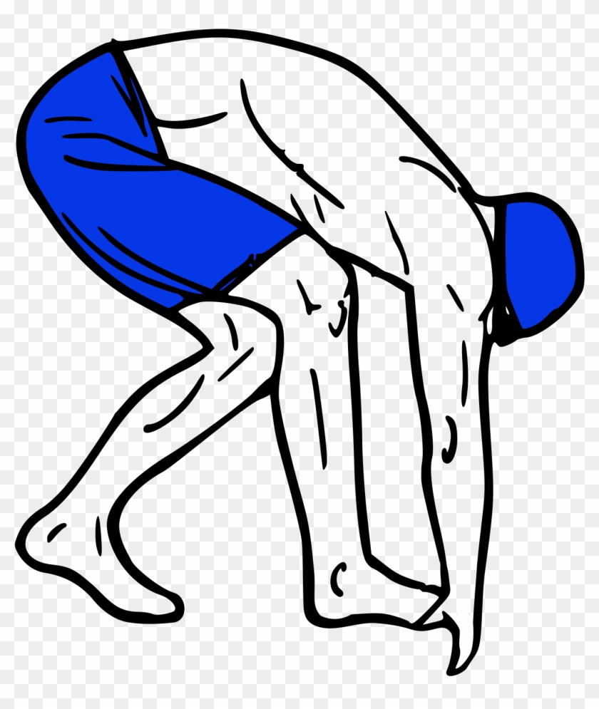 Swimmer On The Blocks Big Image Png - Diving Block Clip Art Transparent Png