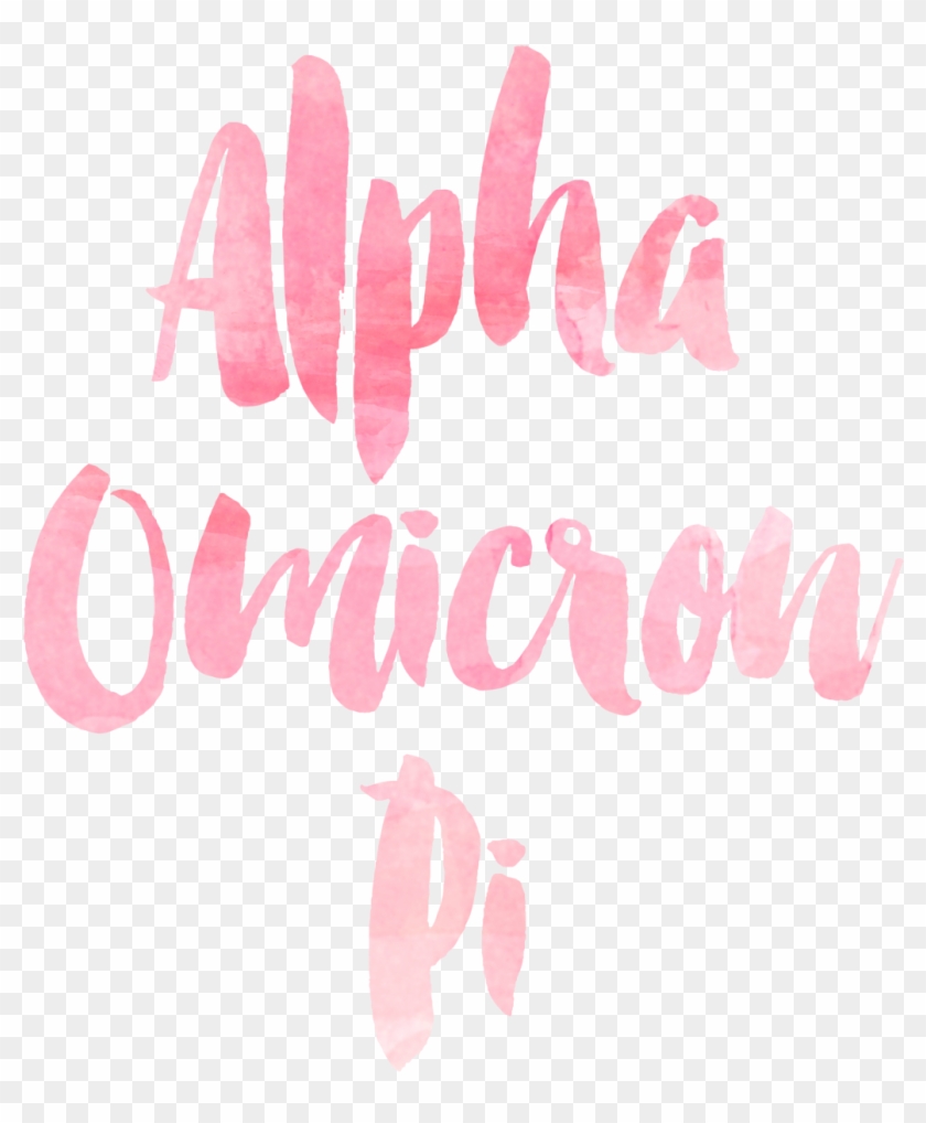 Aoii Alpha Omicron Pi Sorority Pink Watercolor Cursive - Aoii Transparent Clipart #3146297