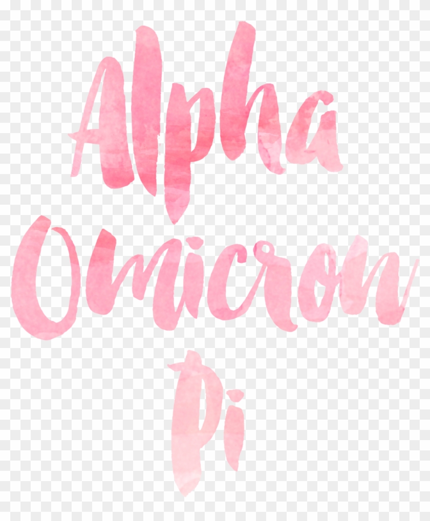 Aoii Alpha Omicron Pi Sorority Pink Watercolor Cursive - Aoii Transparent Clipart