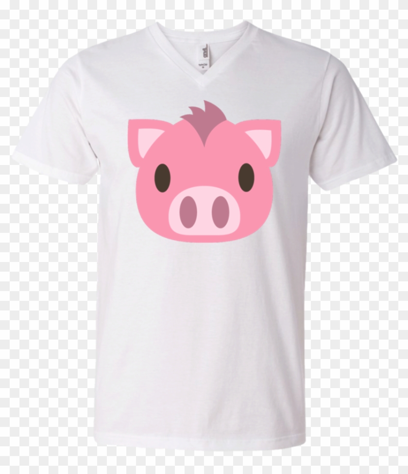 Pig Face Emoji Men's V Neck T Shirt - Domestic Pig Clipart #3146638