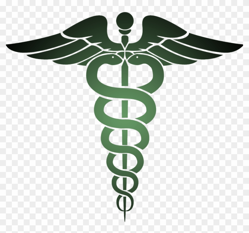 Caduceus Green - Snake Red Medical Logo Clipart