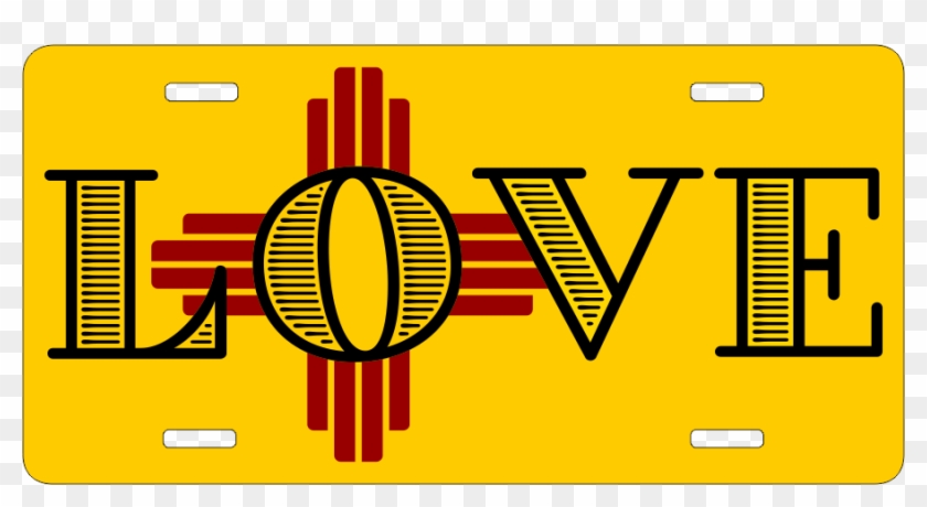 Love Zia License Plate - Icons Of New Mexico Clipart