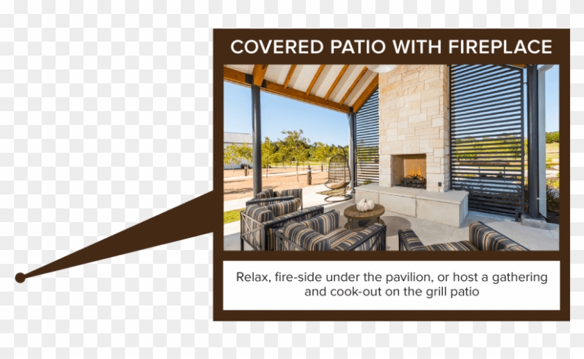 Activity Center Covered Patio With Fireplace - Architecture Clipart #3149585