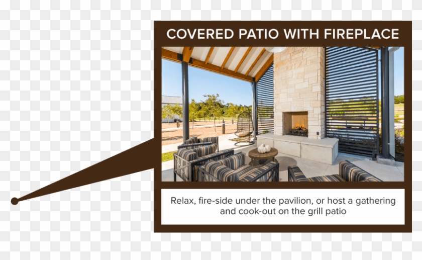 Activity Center Covered Patio With Fireplace - Architecture Clipart