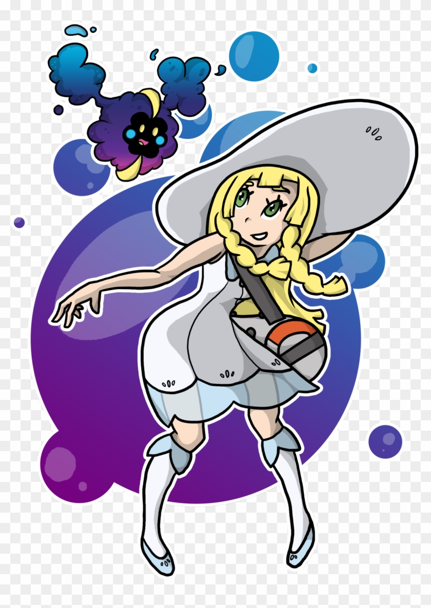 Lillie And Nebby, From Pokemon Sun And Moon - Cosmog Clothes Clipart