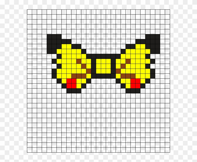 Pikachu Bow Perler Bead Pattern - Undertale Flowey Sprite Clipart