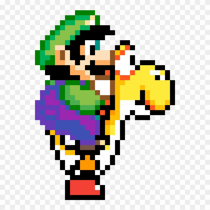 Luigi And Yellow Yoshi By President-grif - Yoshi And Mario Pixel Clipart #3151318