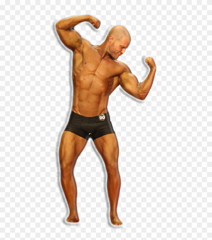 Posing Suits, Classic Physique/muscle Model Trunks - Bodybuilder Posing Png Clipart