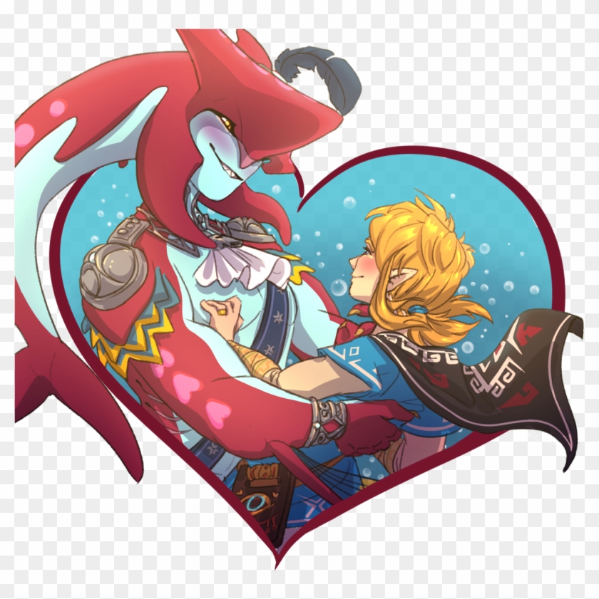 Sidon X Link Breath Of The Wild, Zelda, Dessin De Fan, - Sidon X Link Transparent Clipart