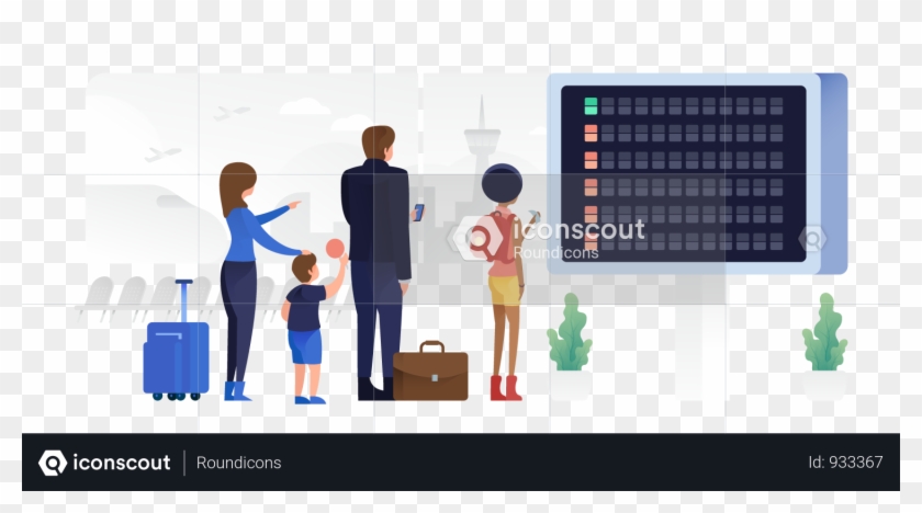 People Checking Departure Board Waiting For Their Flight - Team Clipart #3153799