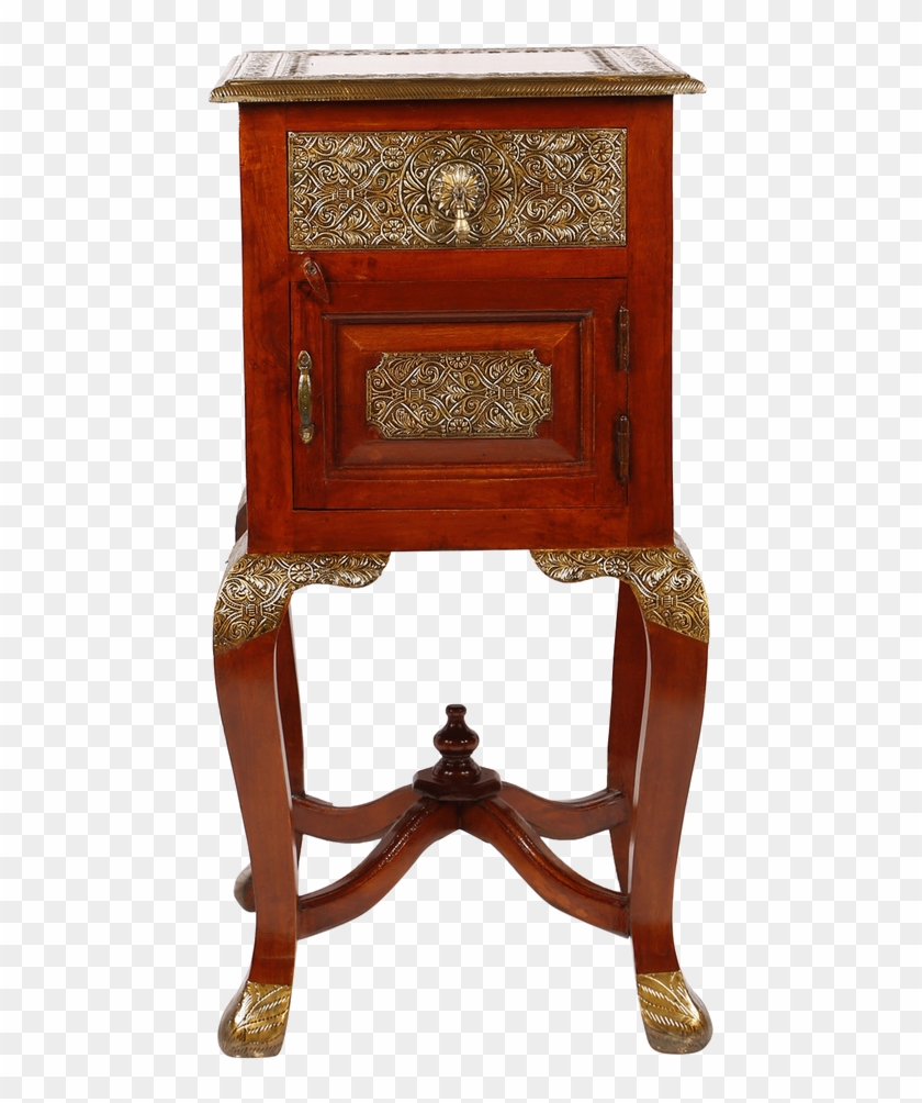 Stool With Brass Work Saritagf - Nightstand Clipart #3154682