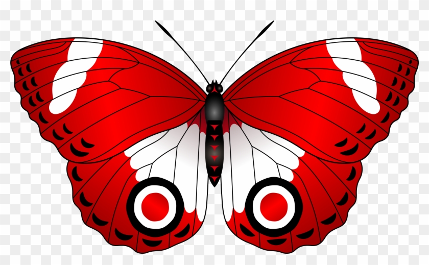 Graphic Black And White Stock Transparent Clip Art - Red Butterfly - Png Download #3155213