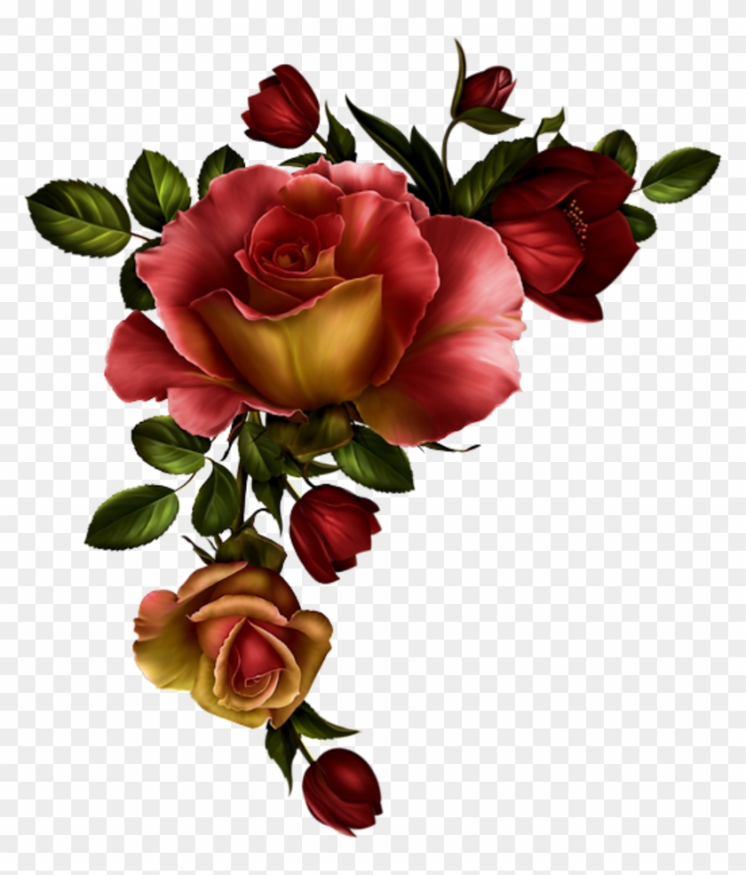 #roses #flower #flowers #decoration #frame #frames - Red Roses Png Corner Clipart #3156331