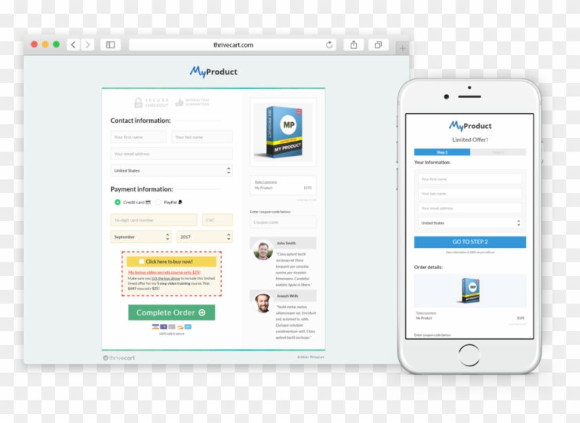 Ready To Use, High-converting Proven Cart Templates - Thrive Cart Checkout Page Clipart #3156480