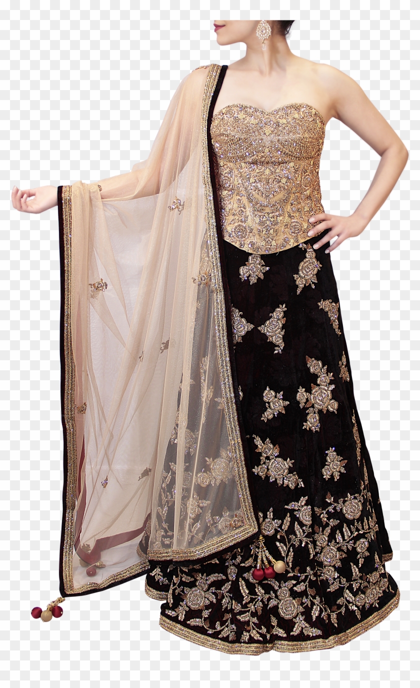 Maroon And Gold Bridal Lehenga Wedding Boxes, Beautiful Clipart #3156529