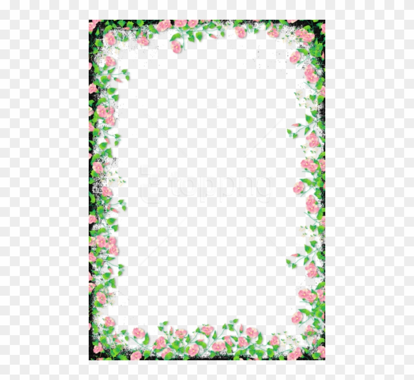 Free Png Black Transparent Flower Frame Background - Border Design Png Flower Clipart