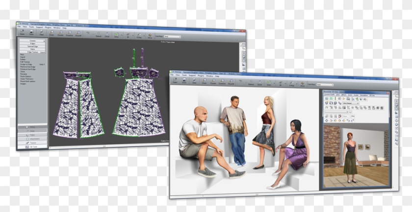 Virtual Sewing Of Patterns, Visualization, Trying And - Wizualizacja Odziezy Clipart #3157495