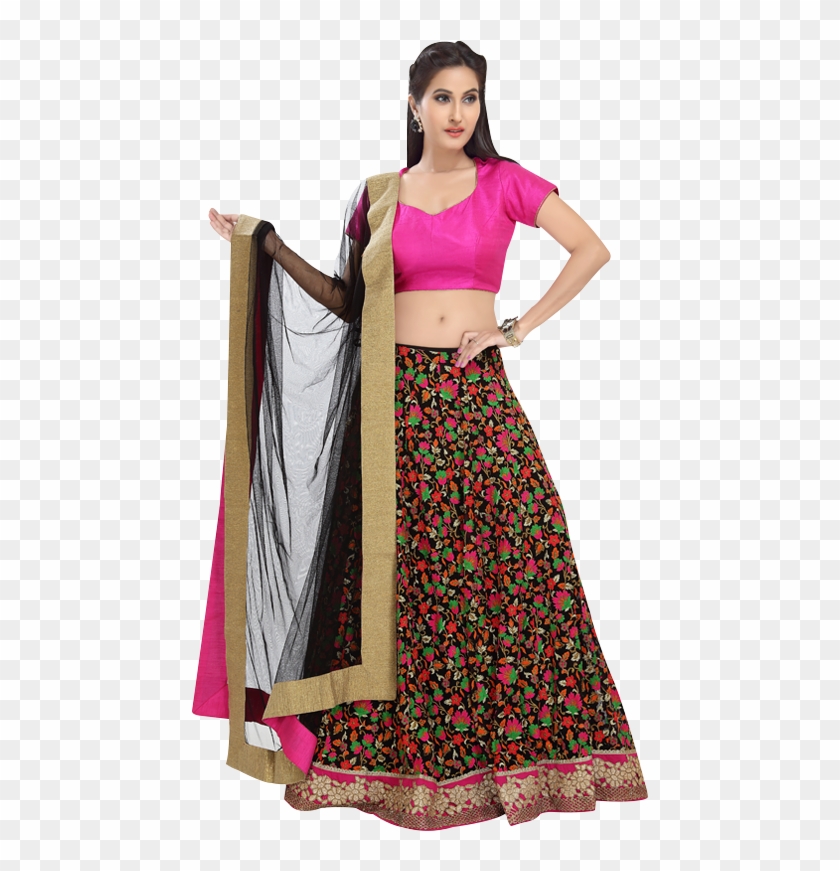 Graceful Multicolour Embroidered Lehenga Choli By Www - Ghagra Choli Clipart
