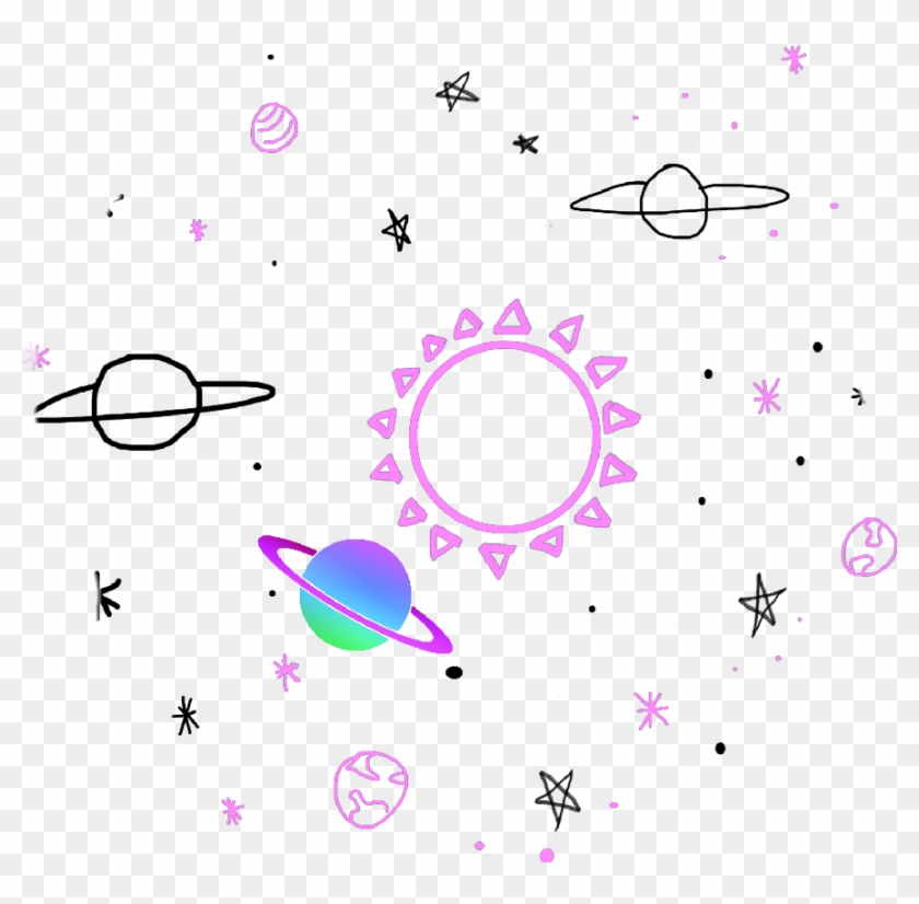 Sticker Space Tumblr Colors Cute Pink Purple Stars - Png Cute Clipart