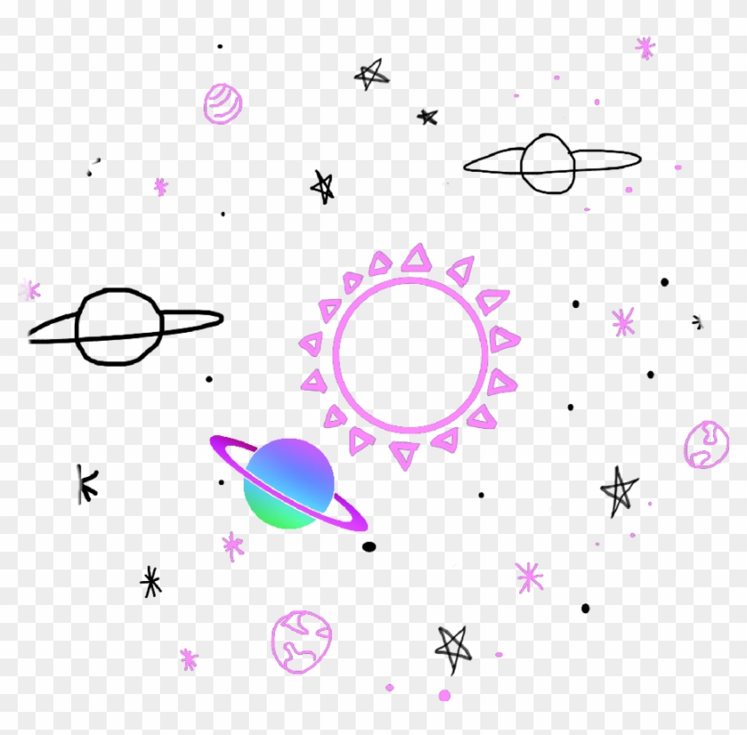 Sticker Space Tumblr Colors Cute Pink Purple Stars - Png Cute Clipart #3158670