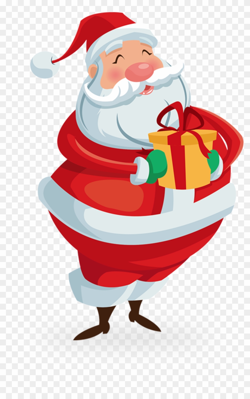 Christmas Gift Santa Send Png And Psd - Cute Santa Claus Vector Png Clipart #3161544