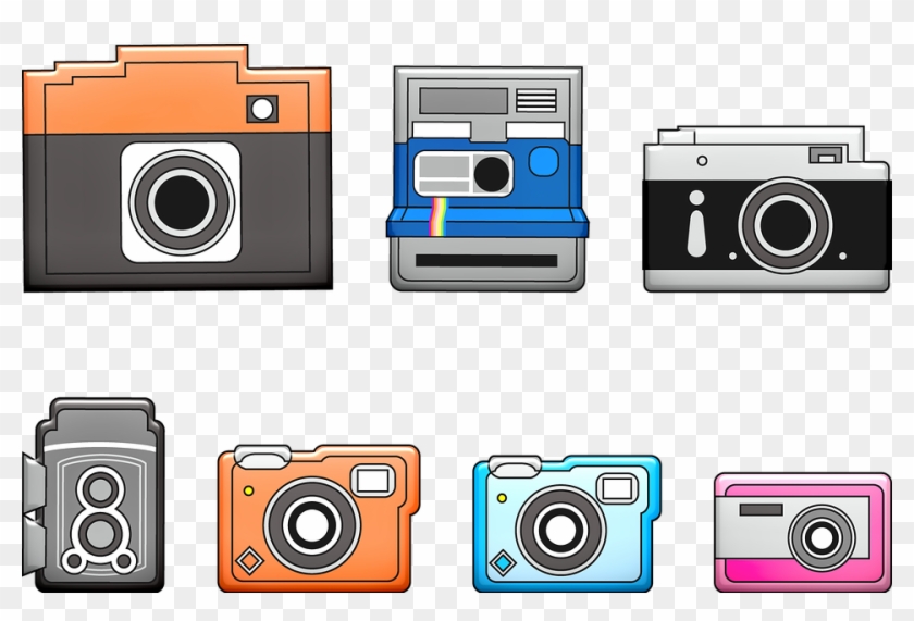 Camera, Vintage, Polaroid, Movie Camera, Photography - インスタント カメラ フリー 素材 Clipart