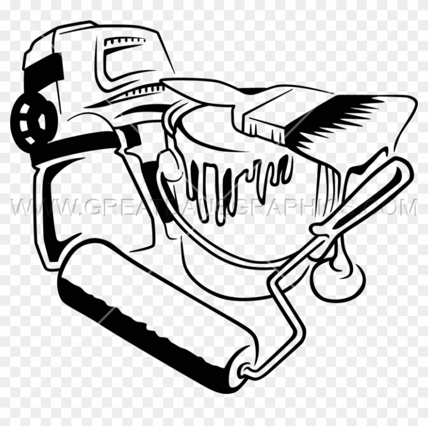 Clip Paint Splatter Drawing At Getdrawings Com Free - Black And White Painting Supplies Clipart - Png Download