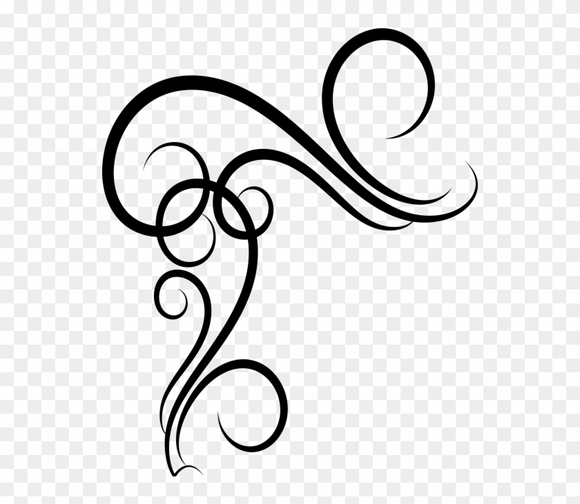 Ornamental Vintage Corner - Line Art Clipart