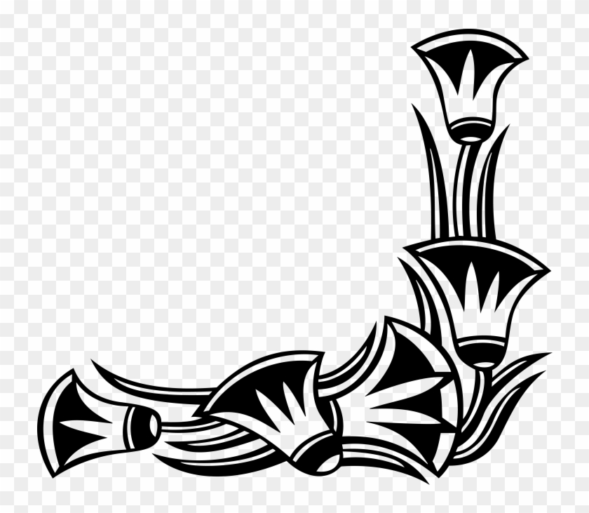 Ornamental Vintage Corner - Egyptian Border Clip Art - Png Download