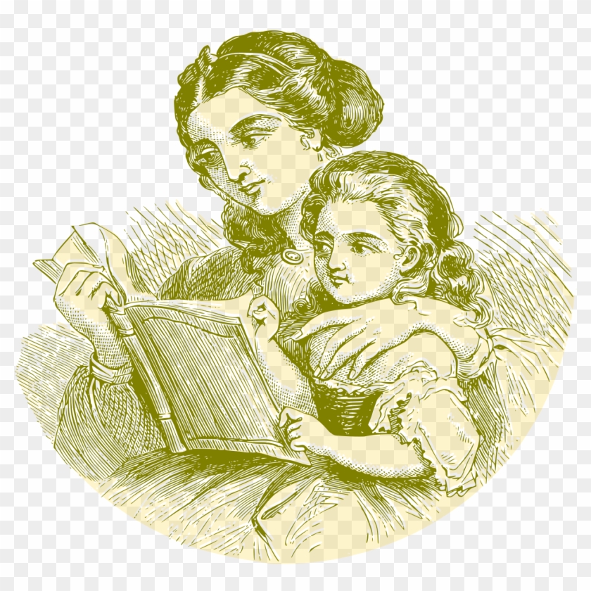 This Free Icons Png Design Of Mother Reading For Her - Mother Daughter Img Sketch Clipart #3163147