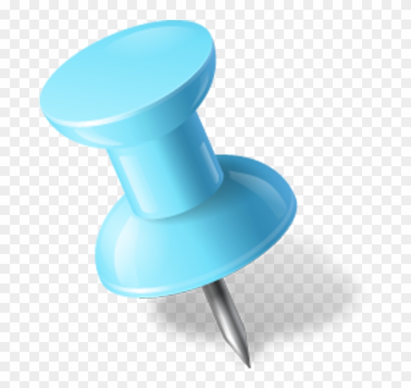 Blue Left Pushpin - Blue Push Pin Png Clipart #3163308